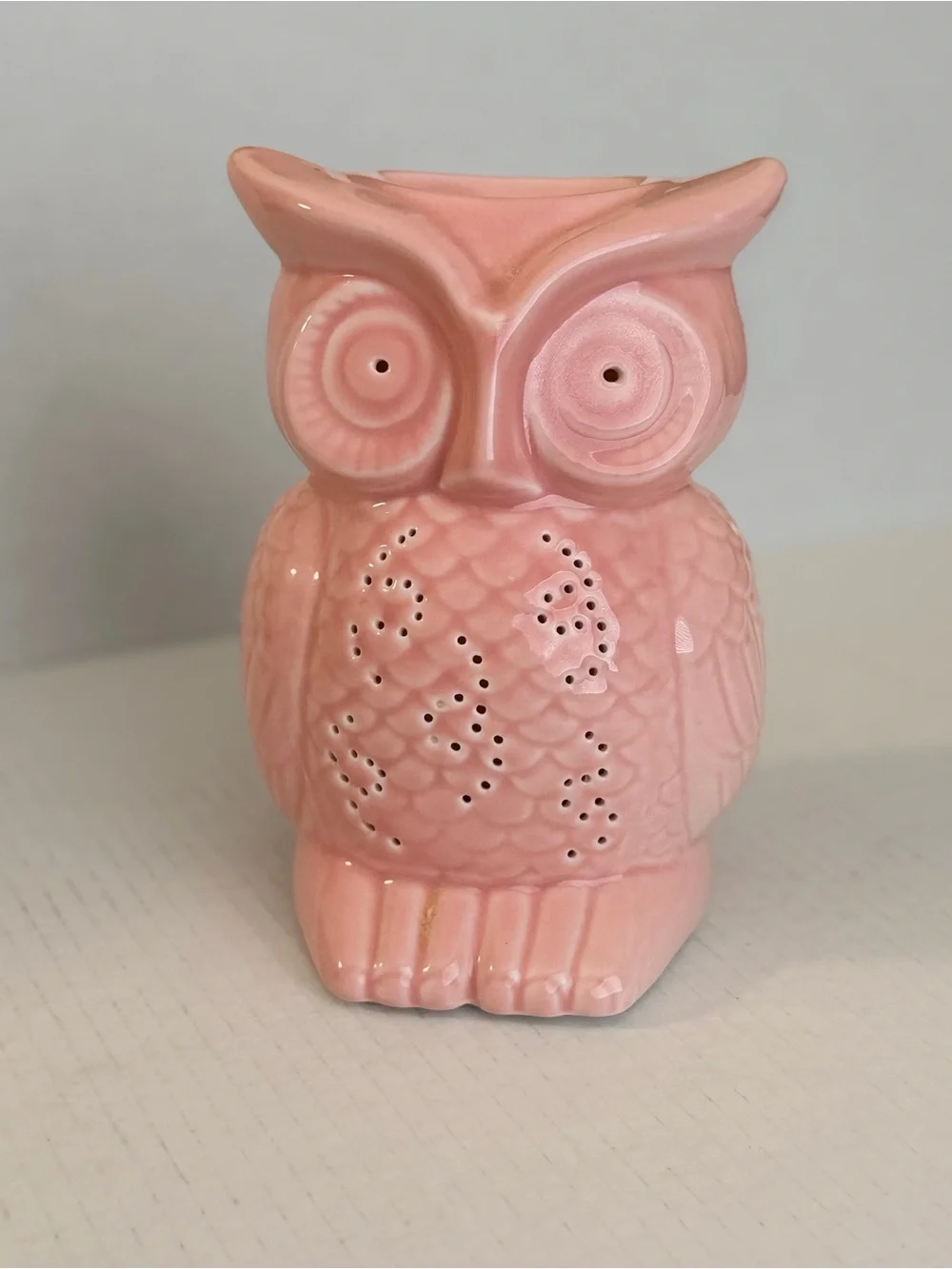 Pink Ceramic Owl Tea light Diffuser